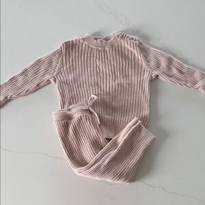 H&M toddler Light Pink Ribbed Knit Top
